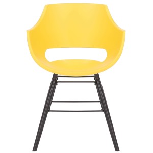 Silla de Confidente CALIFORNIA, Patas de Madera Negras, color Amarillo