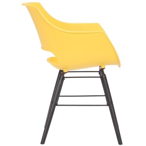 Silla de Confidente CALIFORNIA, Patas de Madera Negras, color Amarillo