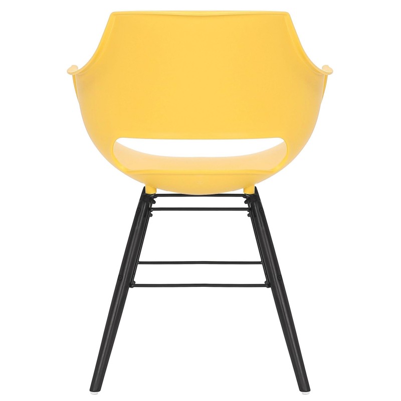 Silla de Confidente CALIFORNIA, Patas de Madera Negras, color Amarillo