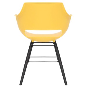 Silla de Confidente CALIFORNIA, Patas de Madera Negras, color Amarillo