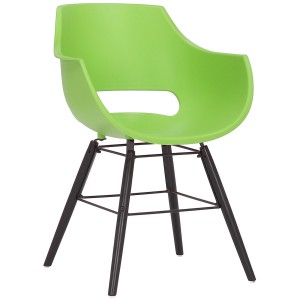Silla de Confidente CALIFORNIA, Patas de Madera Negras, color Amarillo