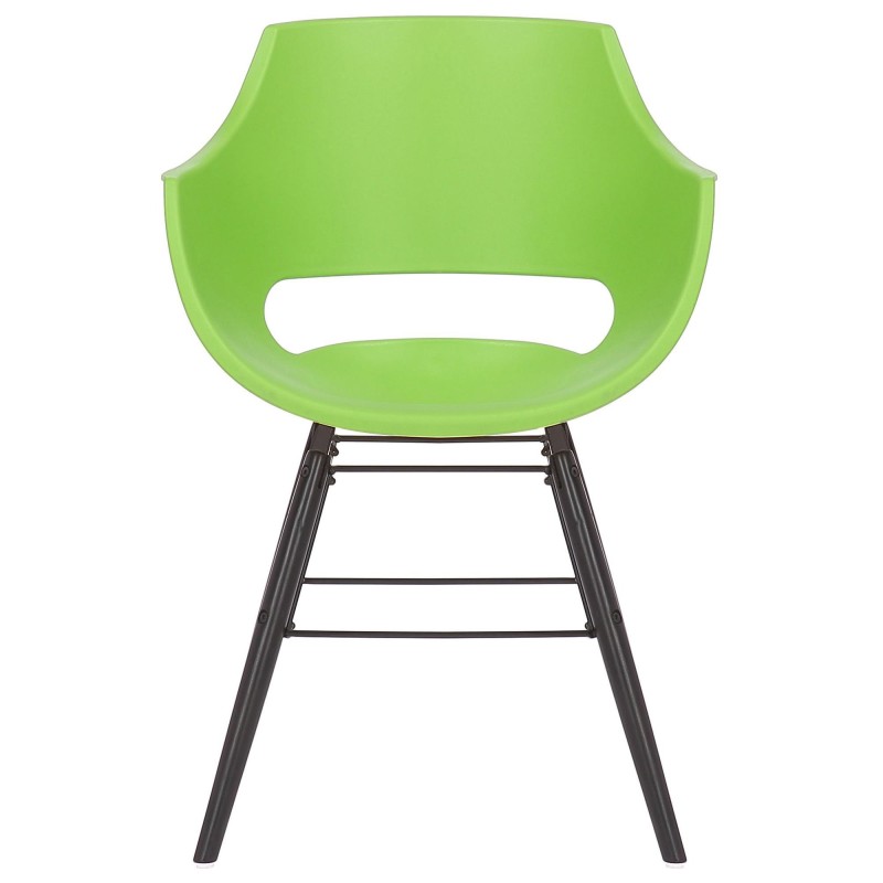 Silla de Confidente CALIFORNIA, Patas de Madera Negras, color Amarillo