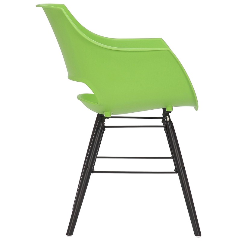 Silla de Confidente CALIFORNIA, Patas de Madera Negras, color Amarillo