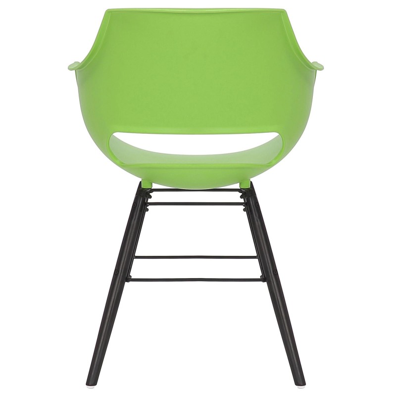 Silla de Confidente CALIFORNIA, Patas de Madera Negras, color Amarillo