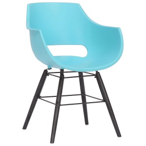 Silla de Confidente CALIFORNIA, Patas de Madera Negras, color Amarillo