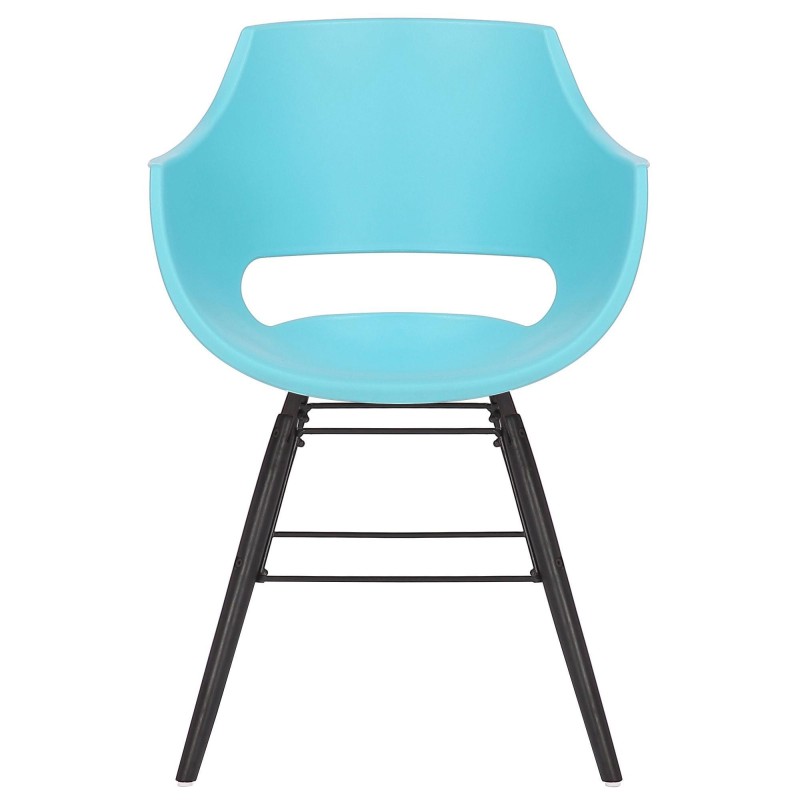 Silla de Confidente CALIFORNIA, Patas de Madera Negras, color Amarillo