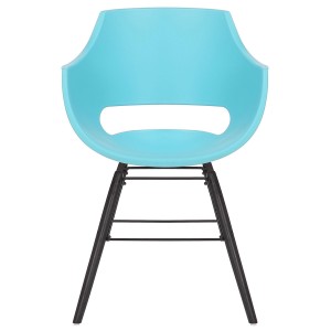 Silla de Confidente CALIFORNIA, Patas de Madera Negras, color Amarillo