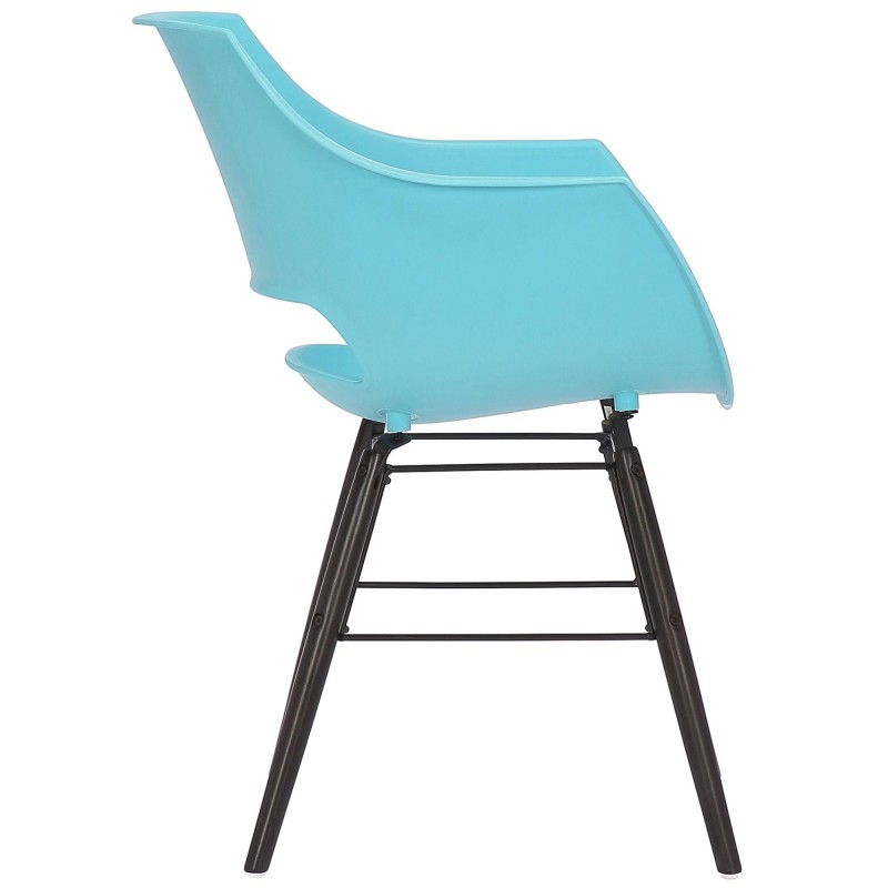 Silla de Confidente CALIFORNIA, Patas de Madera Negras, color Amarillo