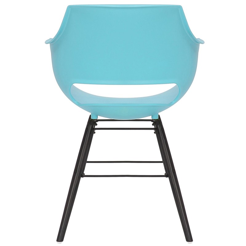 Silla de Confidente CALIFORNIA, Patas de Madera Negras, color Amarillo