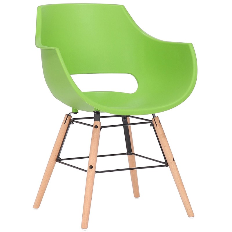 Silla de Confidente CALIFORNIA, Patas de Madera Claras, color Amarillo
