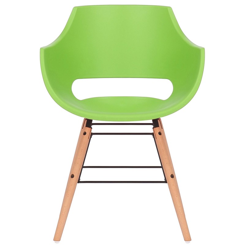 Silla de Confidente CALIFORNIA, Patas de Madera Claras, color Amarillo