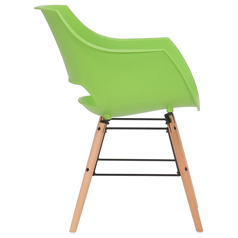 Silla de Confidente CALIFORNIA, Patas de Madera Claras, color Amarillo