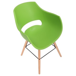 Silla de Confidente CALIFORNIA, Patas de Madera Claras, color Amarillo