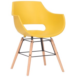 Silla de Confidente CALIFORNIA, Patas de Madera Claras, color Amarillo