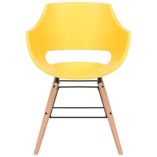 Silla de Confidente CALIFORNIA, Patas de Madera Claras, color Amarillo 2