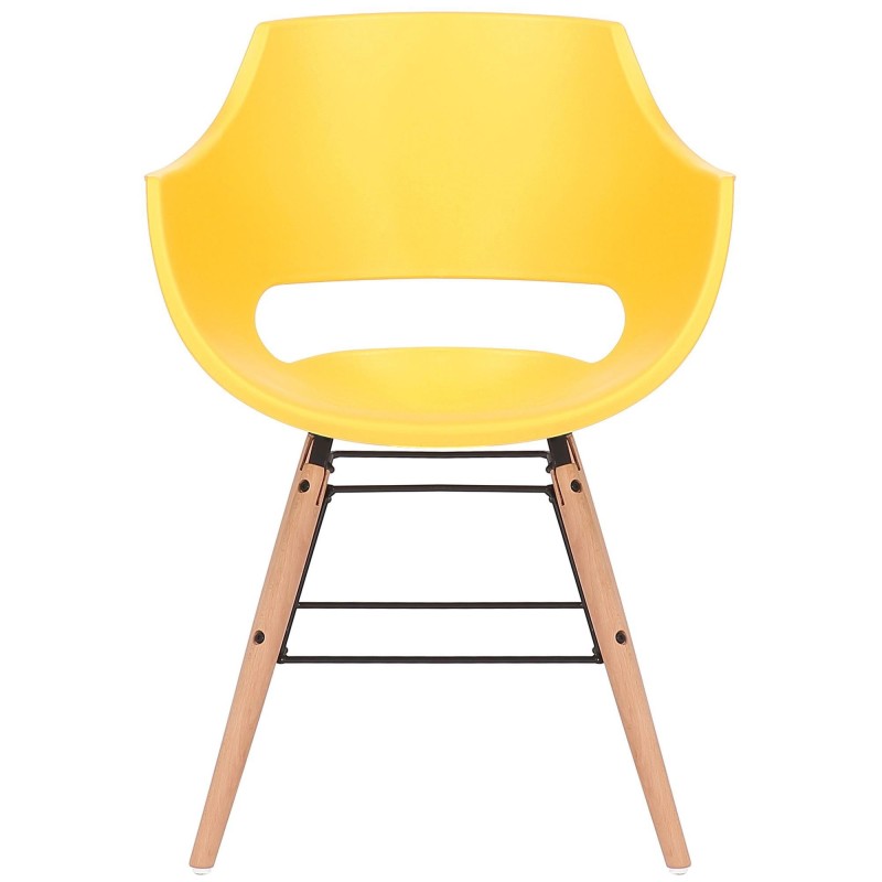 Silla de Confidente CALIFORNIA, Patas de Madera Claras, color Amarillo