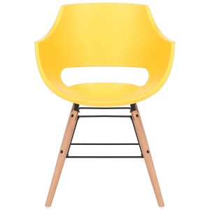Silla de Confidente CALIFORNIA, Patas de Madera Claras, color Amarillo