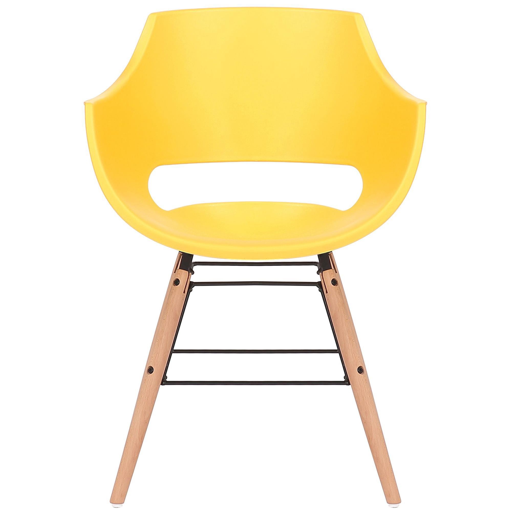 Silla de Confidente CALIFORNIA, Diseño Nórdico, Patas de Madera Claras, color Amarillo