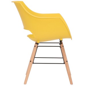 Silla de Confidente CALIFORNIA, Patas de Madera Claras, color Amarillo