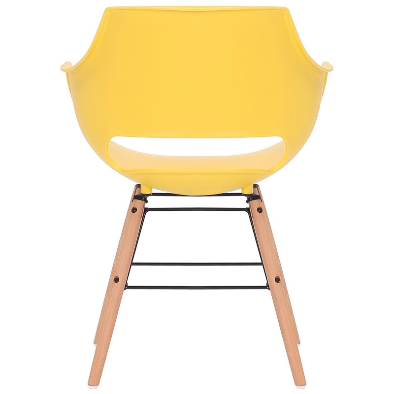 Silla de Confidente CALIFORNIA, Patas de Madera Claras, color Amarillo