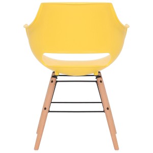 Silla de Confidente CALIFORNIA, Patas de Madera Claras, color Amarillo