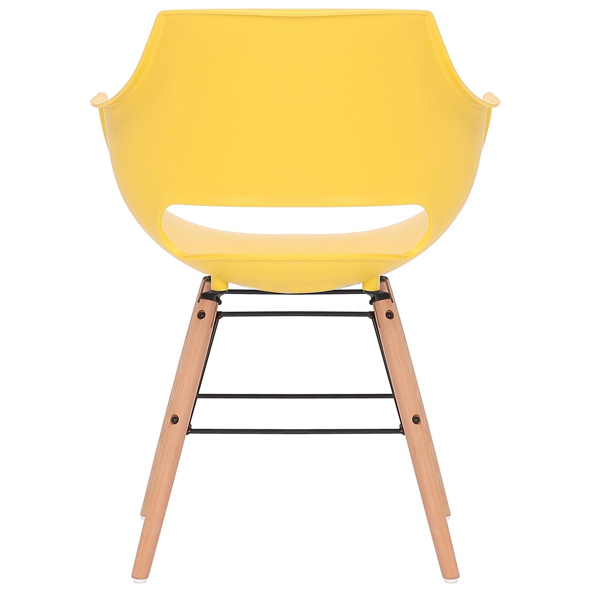 Silla de Confidente CALIFORNIA, Diseño Nórdico, Patas de Madera Claras, color Amarillo