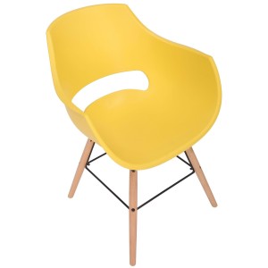 Silla de Confidente CALIFORNIA, Patas de Madera Claras, color Amarillo