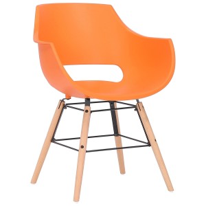 Silla de Confidente CALIFORNIA, Patas de Madera Claras, color Amarillo
