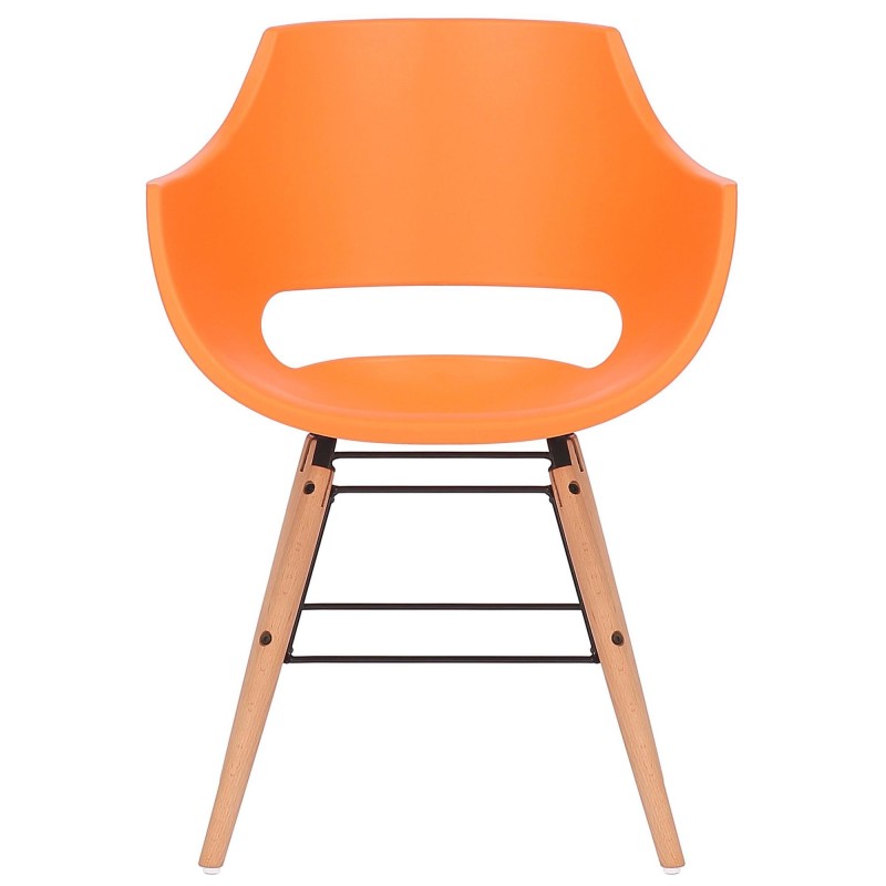 Silla de Confidente CALIFORNIA, Patas de Madera Claras, color Amarillo