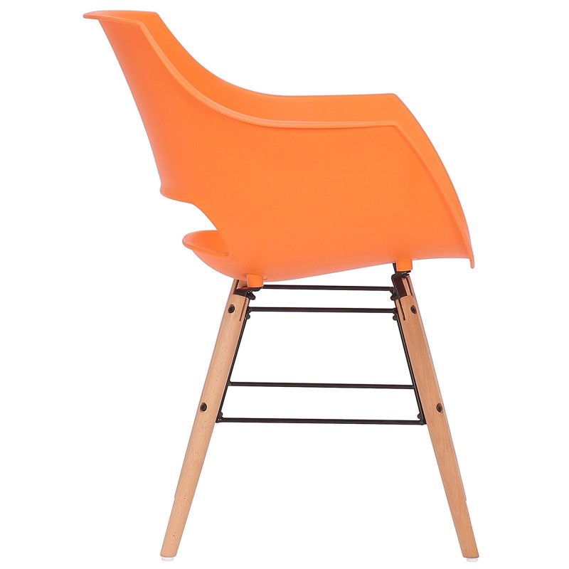 Silla de Confidente CALIFORNIA, Patas de Madera Claras, color Amarillo