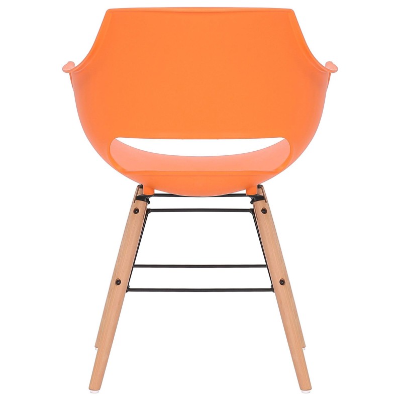 Silla de Confidente CALIFORNIA, Patas de Madera Claras, color Amarillo