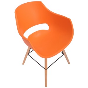 Silla de Confidente CALIFORNIA, Patas de Madera Claras, color Amarillo