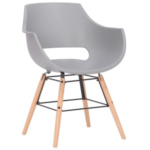 Silla de Confidente CALIFORNIA, Patas de Madera Claras, color Amarillo