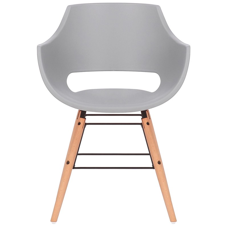 Silla de Confidente CALIFORNIA, Patas de Madera Claras, color Amarillo
