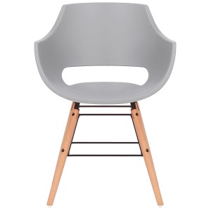 Silla de Confidente CALIFORNIA, Patas de Madera Claras, color Amarillo