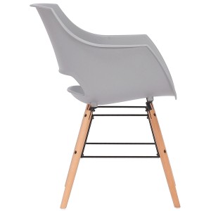 Silla de Confidente CALIFORNIA, Patas de Madera Claras, color Amarillo