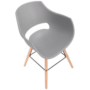 Silla de Confidente CALIFORNIA, Patas de Madera Claras, color Amarillo