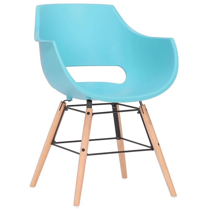 Silla de Confidente CALIFORNIA, Patas de Madera Claras, color Amarillo