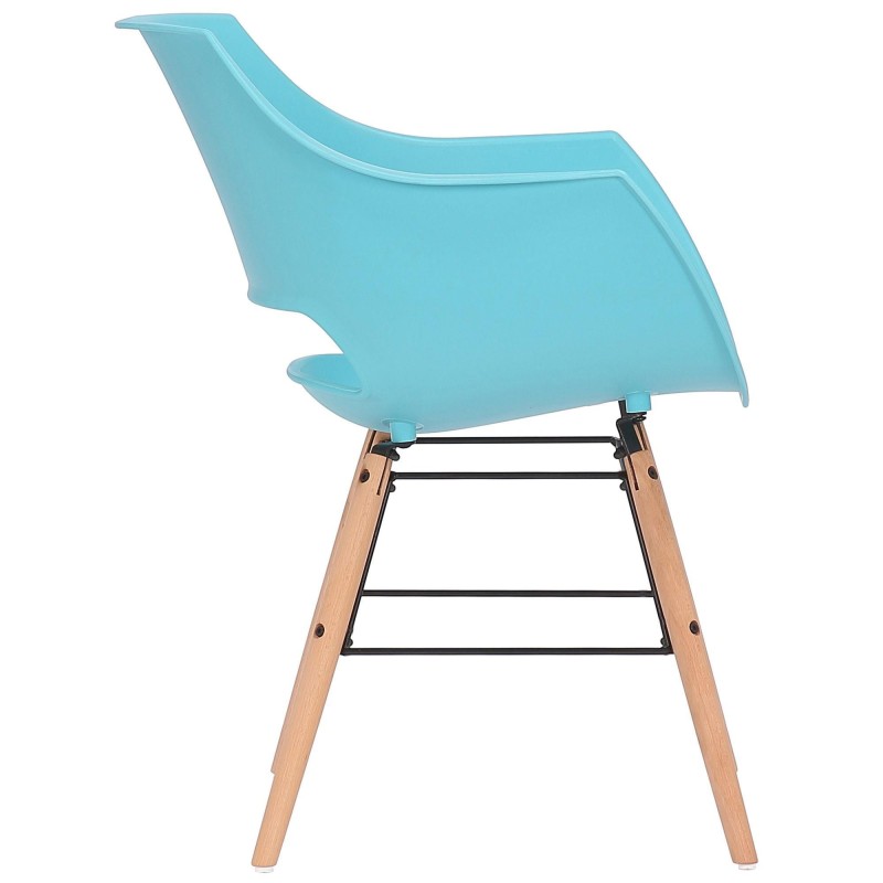 Silla de Confidente CALIFORNIA, Patas de Madera Claras, color Amarillo