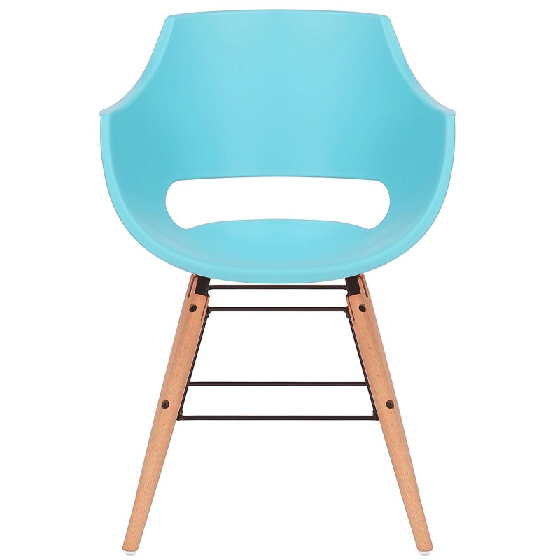 Silla de Confidente CALIFORNIA, Patas de Madera Claras, color Amarillo