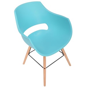 Silla de Confidente CALIFORNIA, Patas de Madera Claras, color Amarillo
