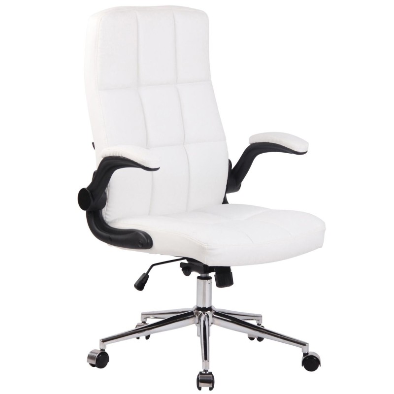 Silla de Oficina FLEXI, Brazos Abatibles, en Piel color Negro