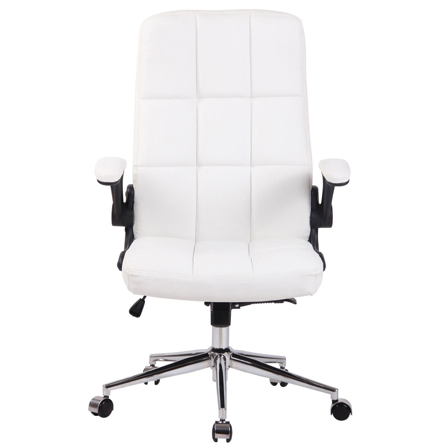 Silla de Oficina FLEXI, Brazos Abatibles, Base Metálica, en Piel color Negro