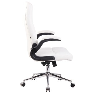 Silla de Oficina FLEXI, Brazos Abatibles, en Piel color Negro