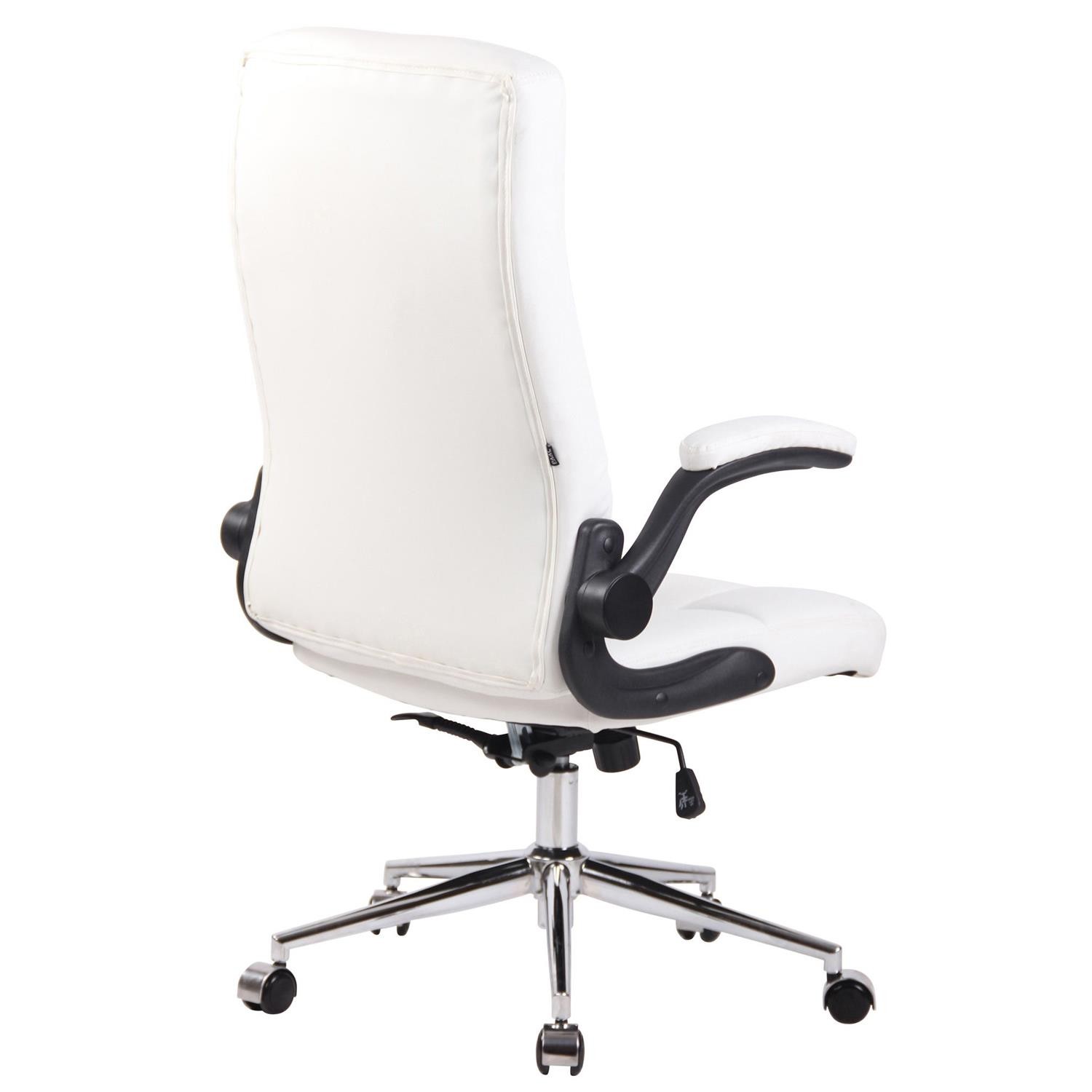 Silla de Oficina FLEXI, Brazos Abatibles, Base Metálica, en Piel color Negro