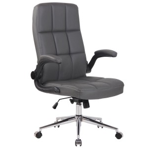 Silla de Oficina FLEXI, Brazos Abatibles, en Piel color Negro