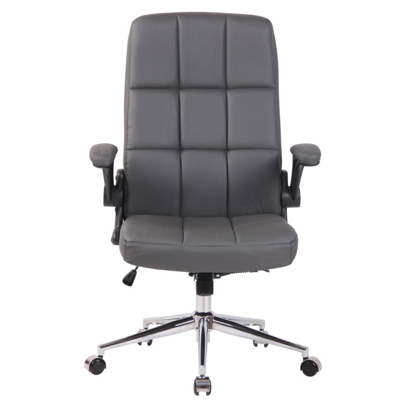 Silla de Oficina FLEXI, Brazos Abatibles, en Piel color Negro