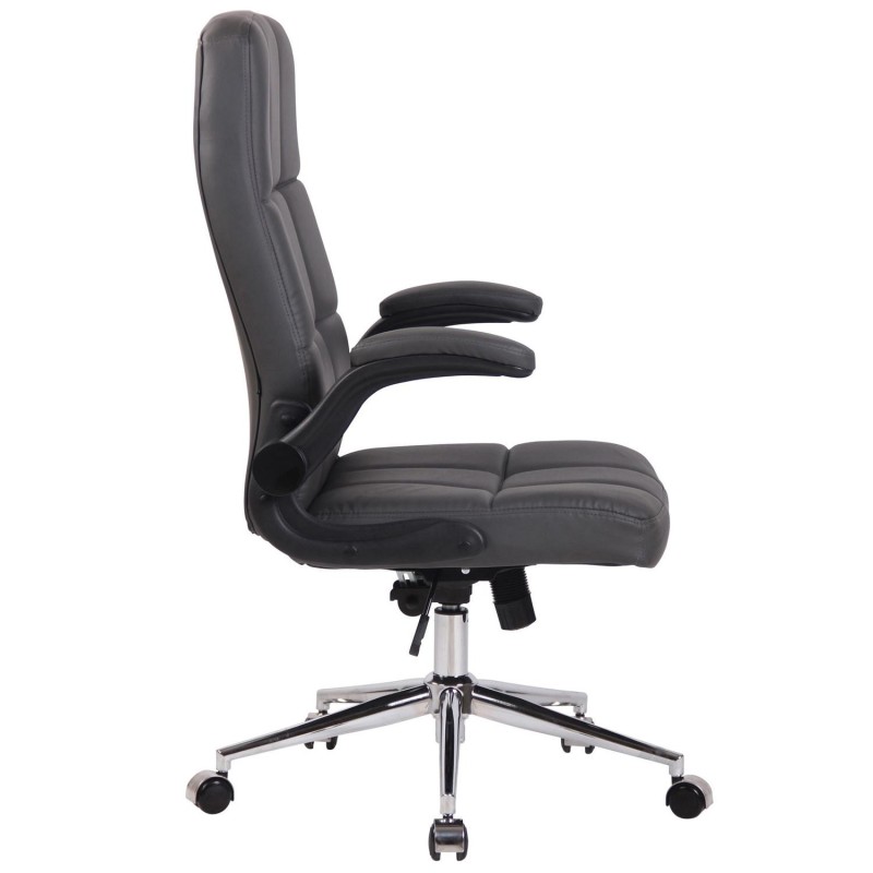 Silla de Oficina FLEXI, Brazos Abatibles, en Piel color Negro