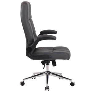 Silla de Oficina FLEXI, Brazos Abatibles, en Piel color Negro