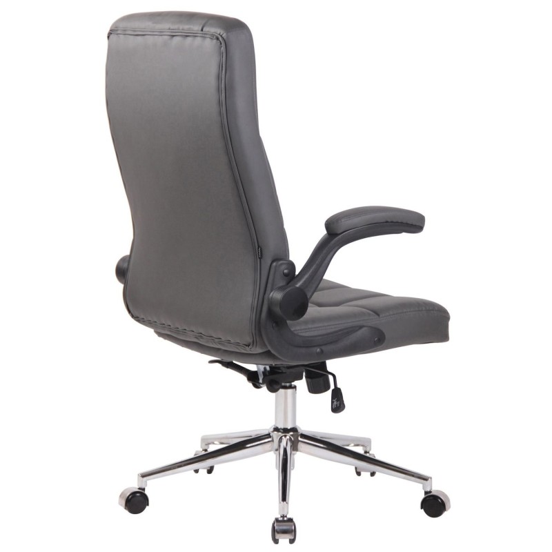 Silla de Oficina FLEXI, Brazos Abatibles, en Piel color Negro
